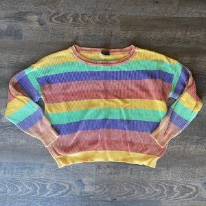 Long Sleeve Sorbet Rainbow Striped Sweater